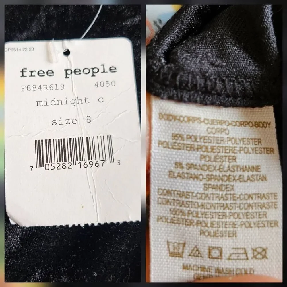 Free people size 8 twisted floral satin black velvet maxi skirt new - Picture 7 of 7